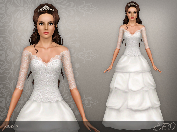 Wedding dress 37 for Sims 3 by BEO (1)